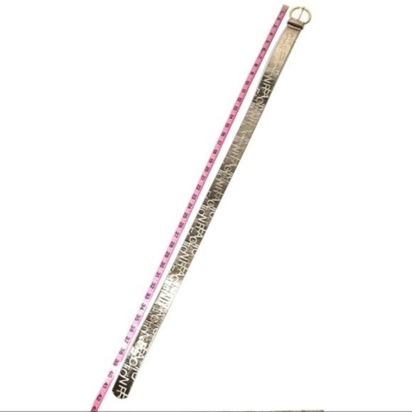 Kenneth Cole Reaction Embossed mirror gold Belt - Picture 6 of 8